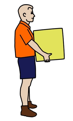 Putting down a large, heavy or awkward object