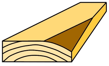 Wane – showing the underbark